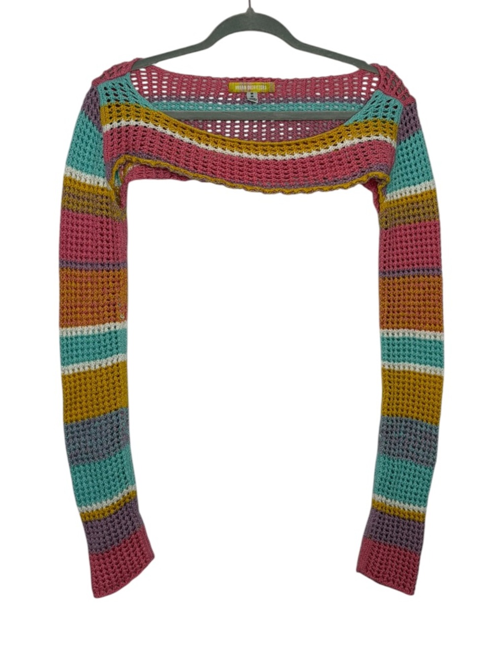 Urban Outfitters Rainbow Striped Pastel Knit Long Sleeves Shrug SEE DESCRIPTION